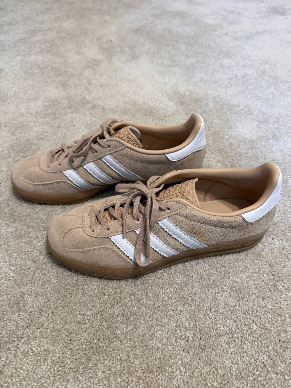 adidas Suede Sneakers in Tan and White - Picture 1 of 5